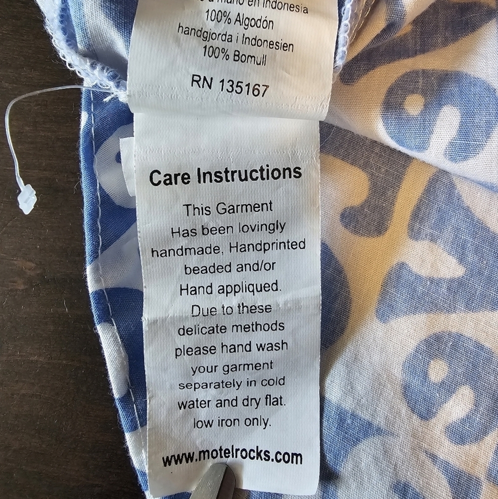MOTEL Smith Short Sleeve Shirt in LOVE Checker Blue, Size Small, NWOT - Picture 11 of 12